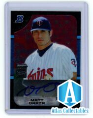 2005 Bowman Chrome Draft Picks Matt Garza RC Autograph Auto